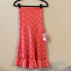 Strapless lace dress